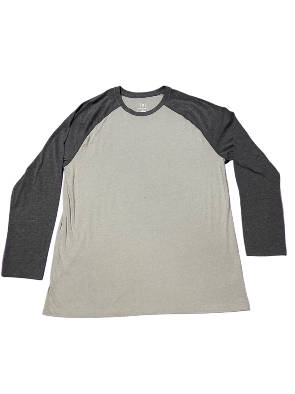 Men's Two-Tone Raglan Long Sleeve Shirt - Light Gray Body with Dark Gray Sleeves